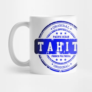 TAHITI Stamp Blue Paradise Mug